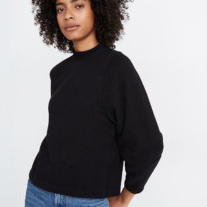 Madewell Texture & Thread Button-Back Mockneck Top